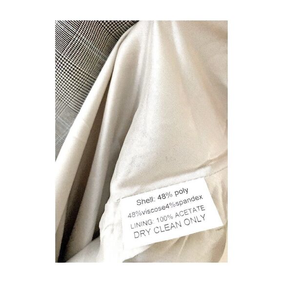 NWT Etsu Gray Plaid One Shoulder Dress 6 - Picture 8 of 8